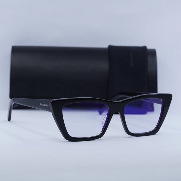 Saint Laurent SL276 MICA 025 Cat Eye Sunglasses - Black/Clear - Picture 4 of 12